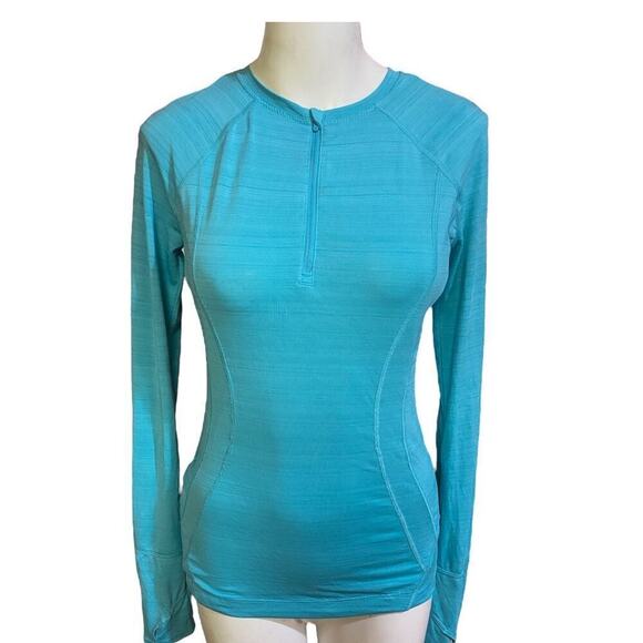 Athleta Tops - Athleta FASTEST TRACK HALF ZIP Size XXS in Flash Blue